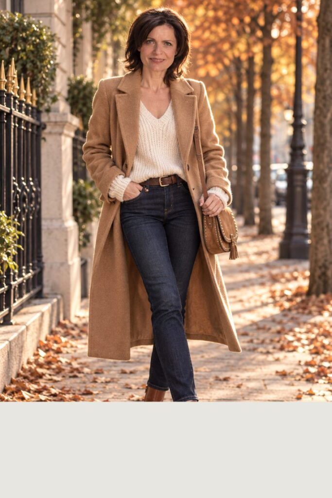 Manteau camel – idée de bon cadeau mode à offrir, Boutique Platine Porrentruy
