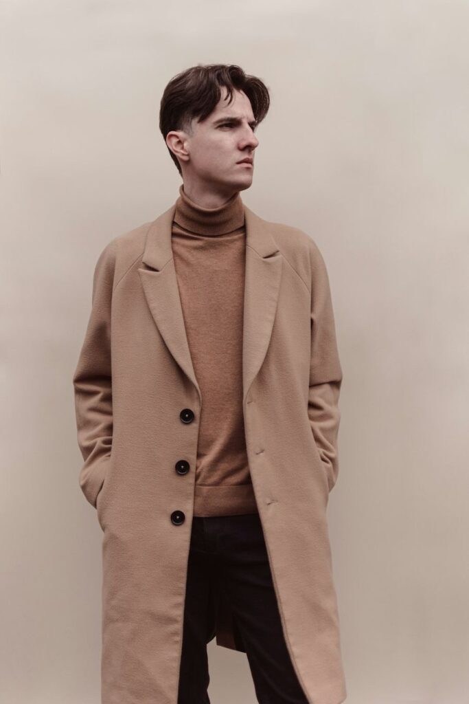 Manteau à col montant 19.70 kaki foncé – mode homme Boutique Platine Porrentruy