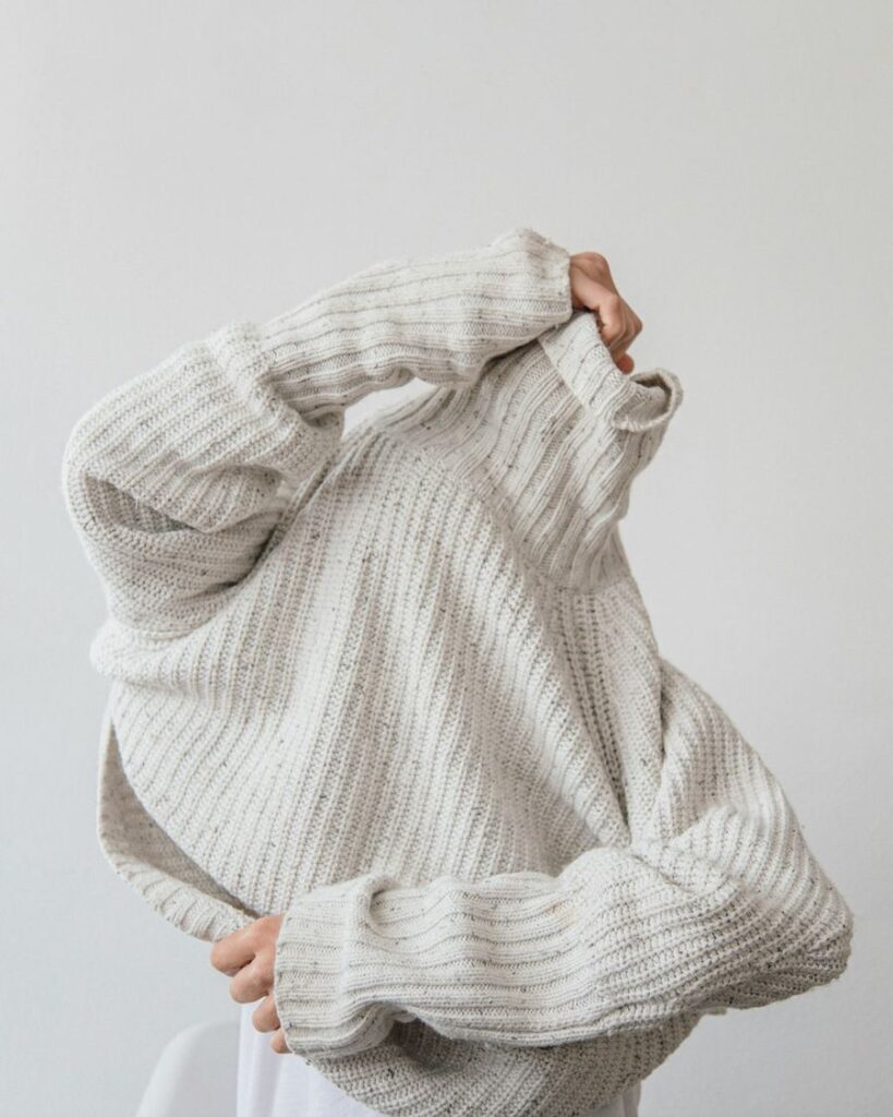 Pull en laine mélangée Grace & Mila sauge – mode femme Boutique Platine Porrentruy